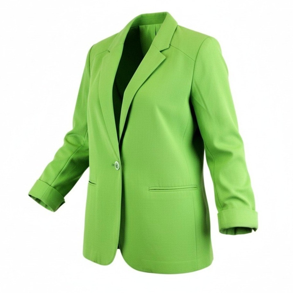 Sage Harbor Petite Blazer Jacket Womens 14P Green One Button Pockets Career
